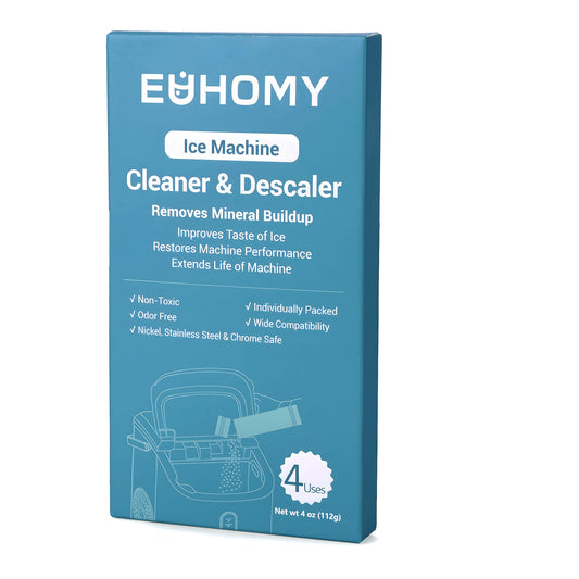EUHOMY Ice Maker Cleaner - Organic Citric Acid, Safe and Odor Free, 4 Individual Packs, Powerful Cleansing